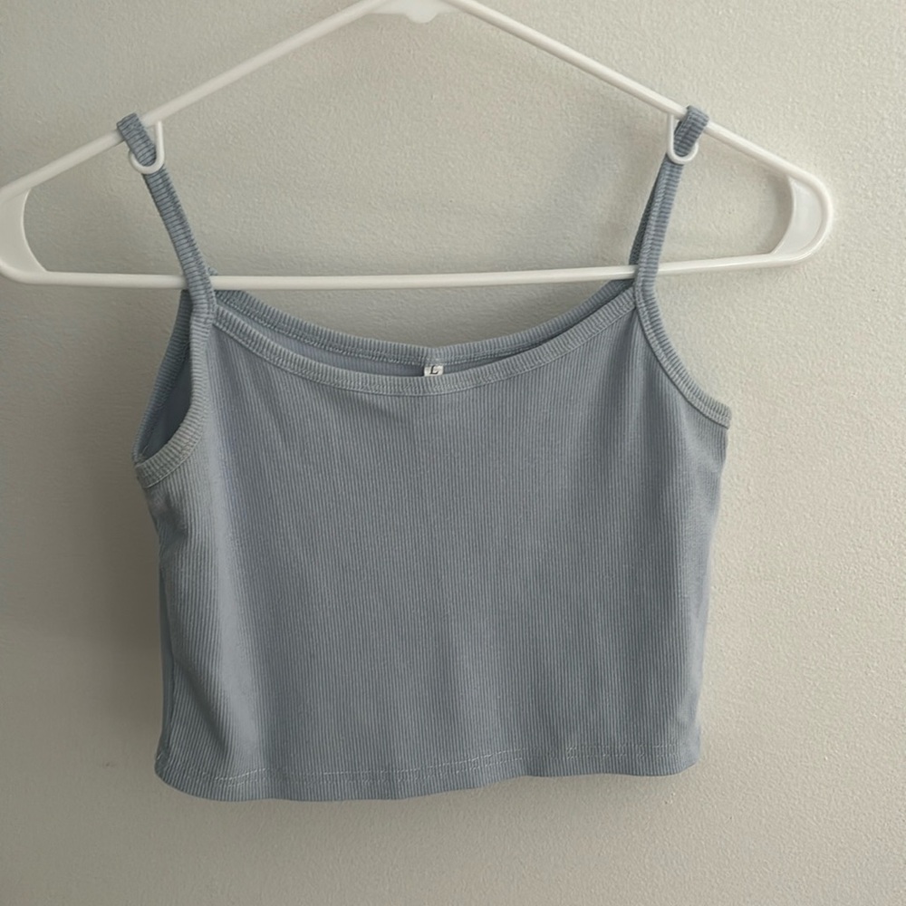 Light blue Pacsun cropped spaghetti strap tank